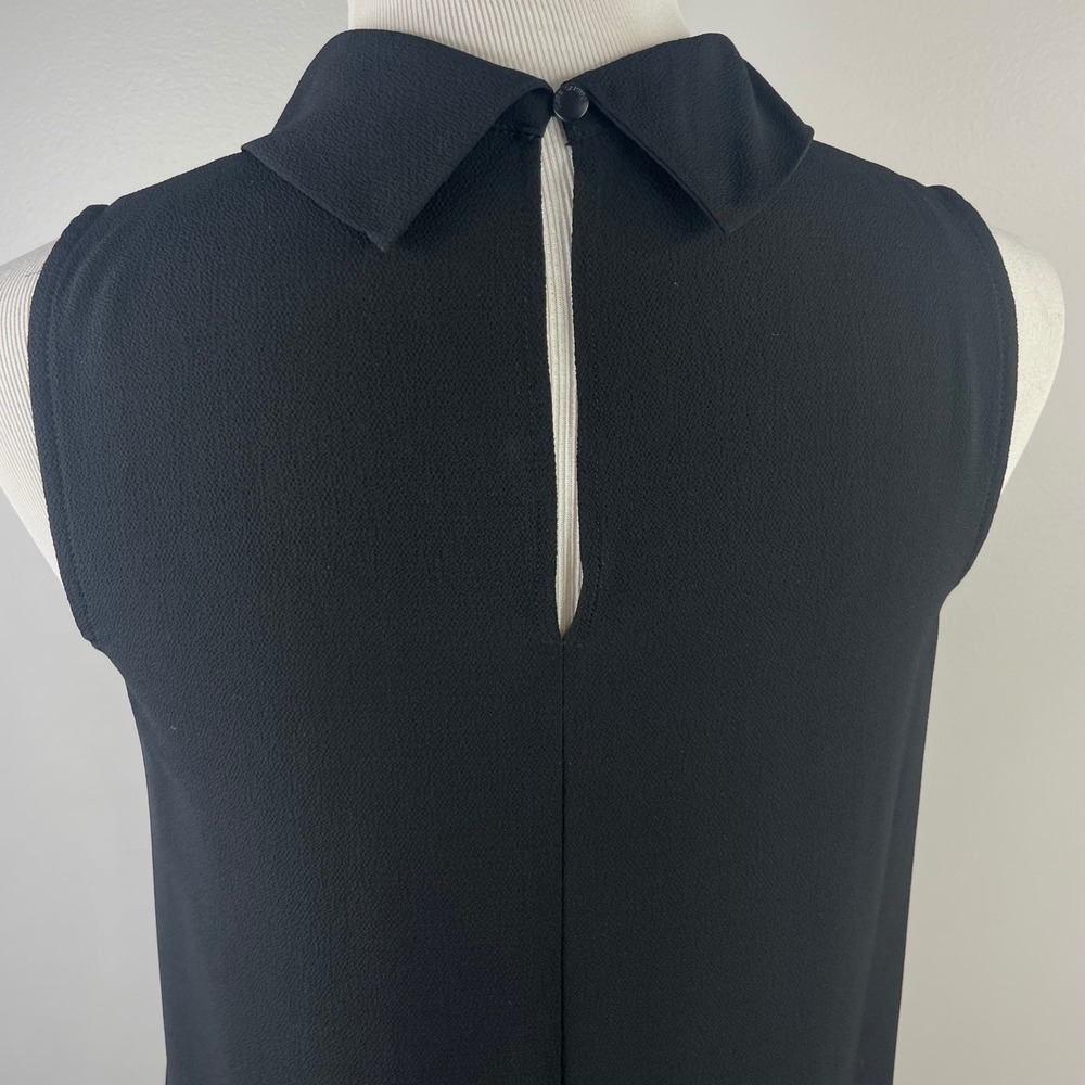 Vince Camuto Black Sleeveless Mock Neck High Low Shift Dress Womens XS - Picture 4 of 11